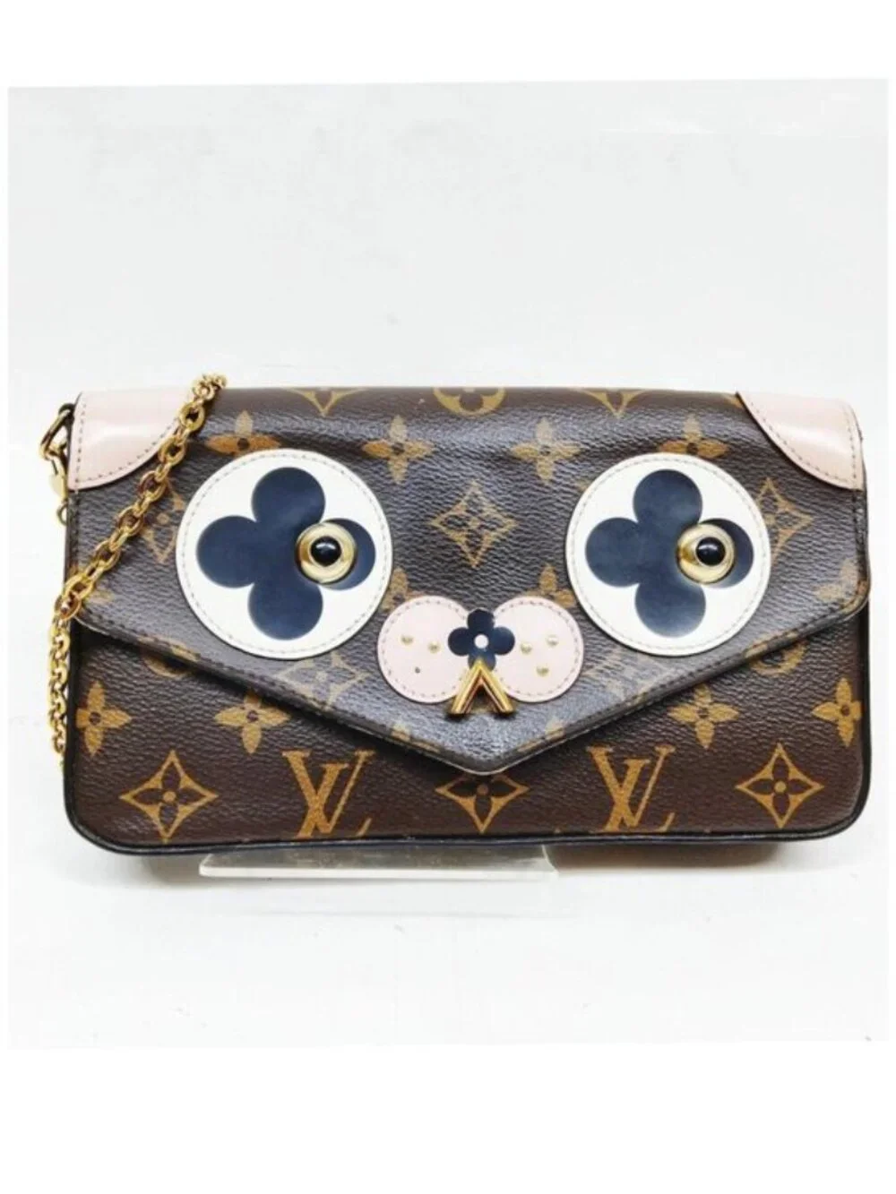 Authentic Louis Vuitton Monogram Felicie Pochette Owl Limited Edition Bag